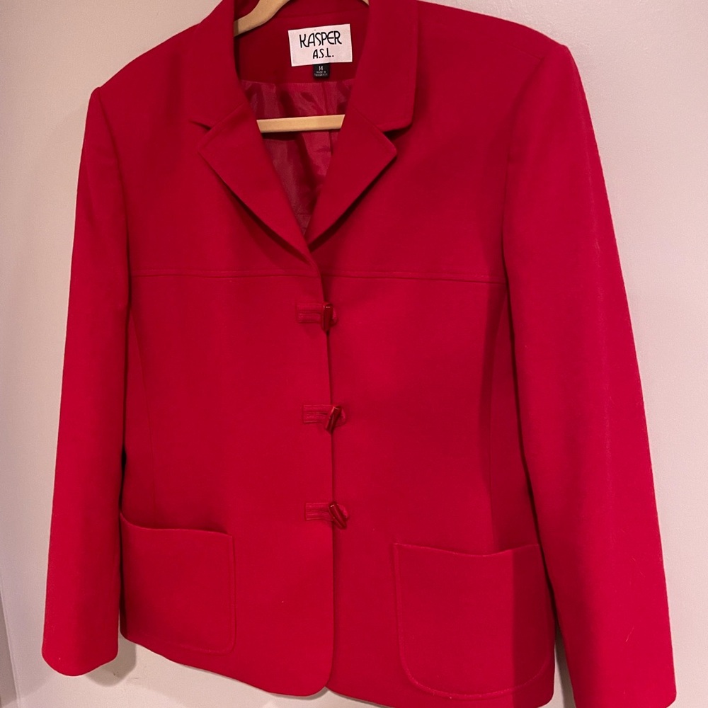 Kasper size 14 red jacket